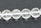 CNC54 15.5 inches 12mm faceted round grade A natural white crystal beads