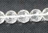 CNC55 15.5 inches 14mm faceted round grade A natural white crystal beads