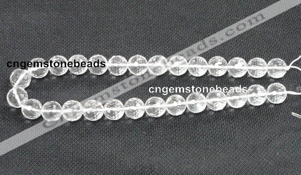 CNC55 15.5 inches 14mm faceted round grade A natural white crystal beads