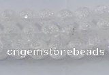 CNC551 15.5 inches 6mm round natural crackle white crystal beads