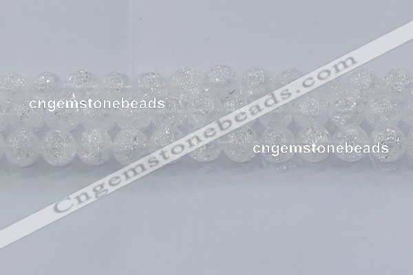 CNC556 15.5 inches 16mm round natural crackle white crystal beads