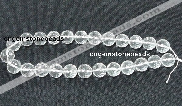 CNC56 15.5 inches 16mm faceted round grade A natural white crystal beads