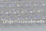 CNC561 15.5 inches 6mm round plated crackle white crystal beads