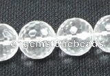 CNC57 15.5 inches 18mm faceted round grade A natural white crystal beads