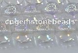 CNC573 15.5 inches 12mm round plated natural white crystal beads