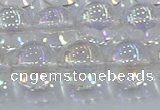 CNC574 15.5 inches 14mm round plated natural white crystal beads