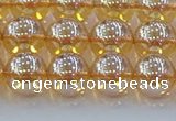 CNC578 15.5 inches 10mm round plated natural white crystal beads