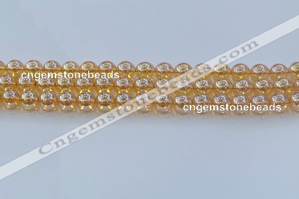 CNC578 15.5 inches 10mm round plated natural white crystal beads