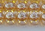 CNC579 15.5 inches 12mm round plated natural white crystal beads