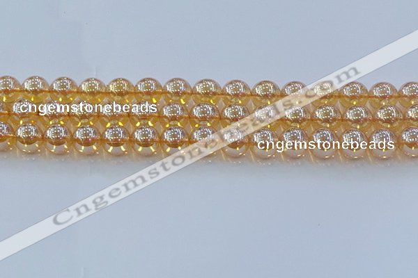 CNC579 15.5 inches 12mm round plated natural white crystal beads