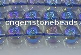 CNC589 15.5 inches 8mm round plated natural white crystal beads