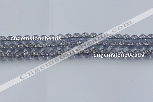 CNC594 15.5 inches 6mm round plated natural white crystal beads