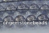 CNC595 15.5 inches 8mm round plated natural white crystal beads