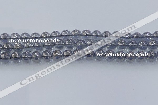 CNC596 15.5 inches 10mm round plated natural white crystal beads