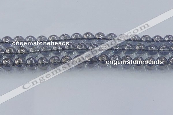 CNC597 15.5 inches 12mm round plated natural white crystal beads