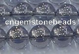 CNC598 15.5 inches 14mm round plated natural white crystal beads