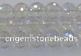 CNC601 15.5 inches 6mm faceted round plated natural white crystal beads