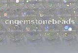 CNC602 15.5 inches 8mm faceted round plated natural white crystal beads