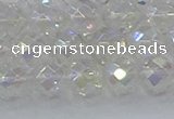 CNC610 15.5 inches 10mm faceted round plated natural white crystal beads