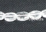 CNC62 15.5 inches 10*14mm faceted rice grade A natural white crystal beads