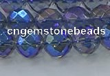 CNC635 15.5 inches 10mm faceted round plated natural white crystal beads