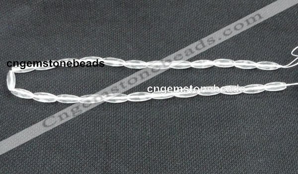 CNC65 6*16mm faceted rice grade A natural white crystal beads