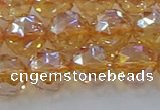 CNC654 15.5 inches 12mm faceted round plated natural white crystal beads