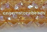 CNC655 15.5 inches 14mm faceted round plated natural white crystal beads