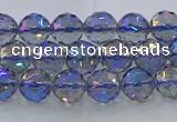 CNC663 15.5 inches 6mm faceted round plated natural white crystal beads