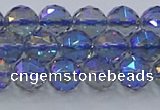 CNC664 15.5 inches 8mm faceted round plated natural white crystal beads