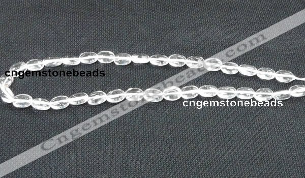 CNC69 15 inches 8*16mm oval grade A natural white crystal beads