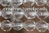 CNC701 15.5 inches 4mm faceted round white crystal beads