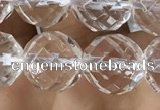 CNC705 15.5 inches 12mm faceted round white crystal beads