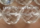 CNC709 15.5 inches 20mm faceted round white crystal beads