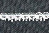 CNC71 15 inches 8mm faceted coin grade A natural white crystal beads