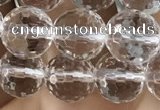 CNC713 15.5 inches 8mm faceted round white crystal beads