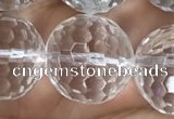 CNC719 15.5 inches 20mm faceted round white crystal beads