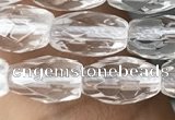CNC721 15.5 inches 5*8mm faceted rice white crystal beads