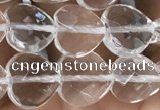 CNC735 15.5 inches 8*8mm faceted heart white crystal beads