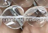 CNC739 15.5 inches 16*16mm faceted heart white crystal beads