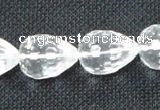 CNC74 8*12mm faceted teardrop grade A natural white crystal beads