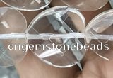 CNC740 15.5 inches 18*18mm faceted heart white crystal beads