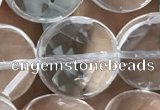 CNC749 15.5 inches 18mm faceted coin white crystal beads