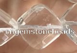 CNC758 15.5 inches 18*18mm faceted diamond white crystal beads