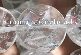 CNC817 15.5 inches 18mm faceted coin white crystal beads