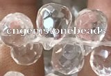 CNC822 Top drilled 6*9mm faceted teardrop white crystal beads