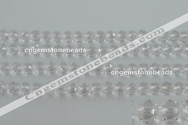 CNC88 15.5 inches 6mm faceted round natural white crystal beads