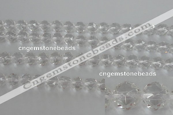 CNC89 15.5 inches 8mm faceted round natural white crystal beads