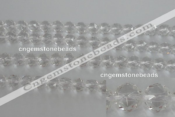 CNC89 15.5 inches 8mm faceted round natural white crystal beads