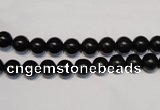 CNE01 15.5 inches 4mm round black stone needle beads wholesale